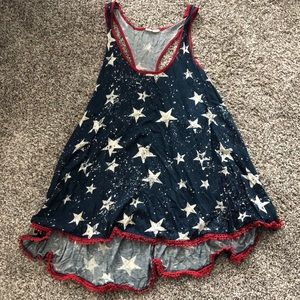 American Flag Print Flowy Tank Top